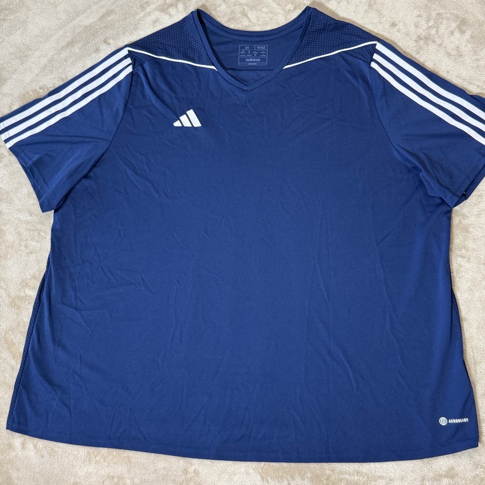 Adidas Mens Aeroready V-Neck Training Jersey Navy Blue 4X HS2318